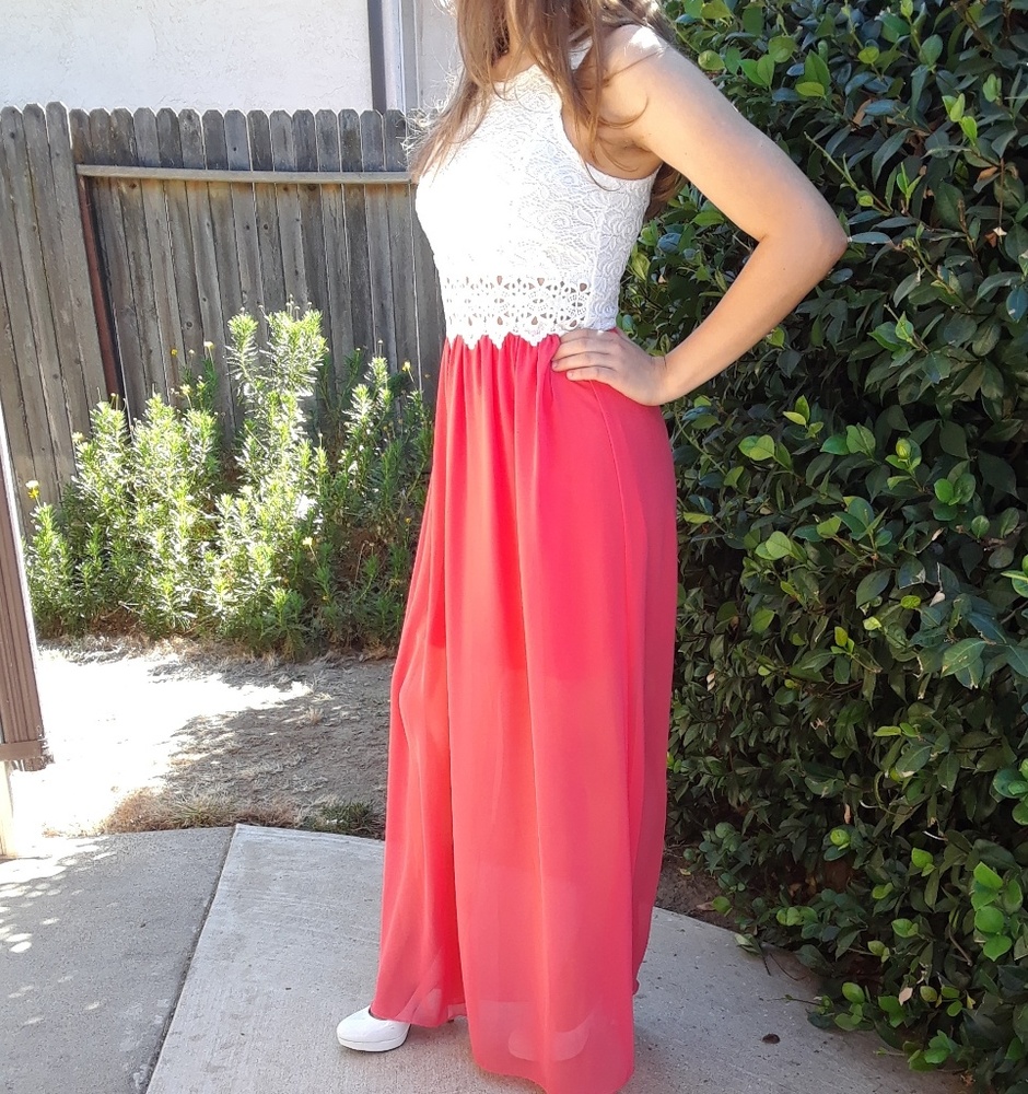 White and Pink Dress